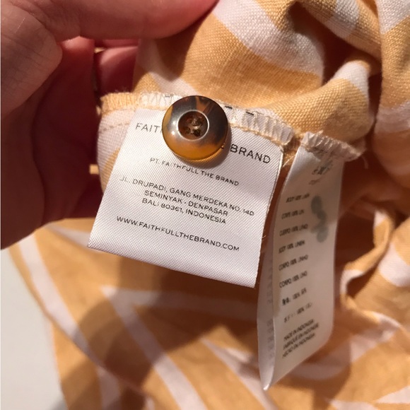 Faithfull The Brand Le Petite Button Down Mini Dress in Mazur Stripe Lemon - Picture 11 of 13